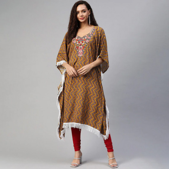 https://zestystyles.in/products/women-orange-brown-geometric-printed-thread-work-pure-cotton-kaftan-kurta