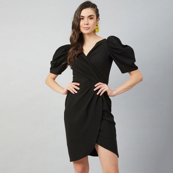 https://zestystyles.in/products/black-wrap-dress-with-volume-sleeves