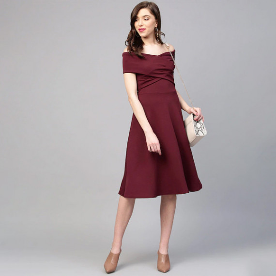 https://zestystyles.in/products/off-shoulder-pleated-fit-flare-dress