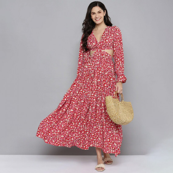 https://zestystyles.in/products/red-beige-floral-waist-cut-out-maxi-dress