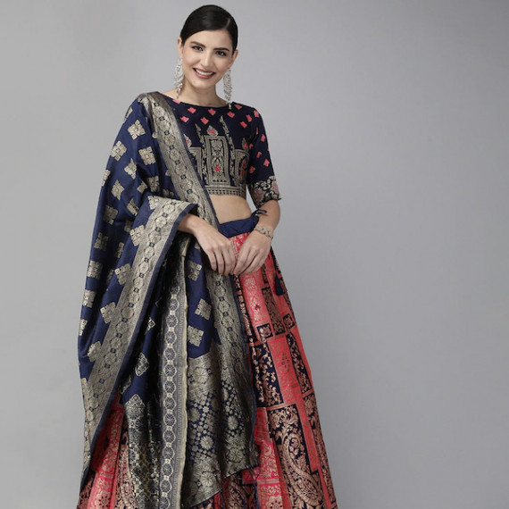 https://zestystyles.in/vi/products/pink-navy-blue-woven-design-semi-stitched-lehenga-unstitched-blouse-with-dupatta