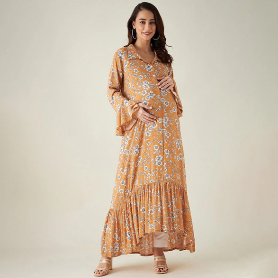 https://zestystyles.in/products/floral-maternity-shirt-maxi-dress