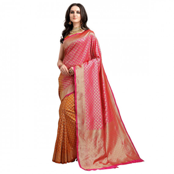 https://zestystyles.in/products/pink-mustard-yellow-ethnic-motifs-woven-design-half-half-kanjeevaram-saree